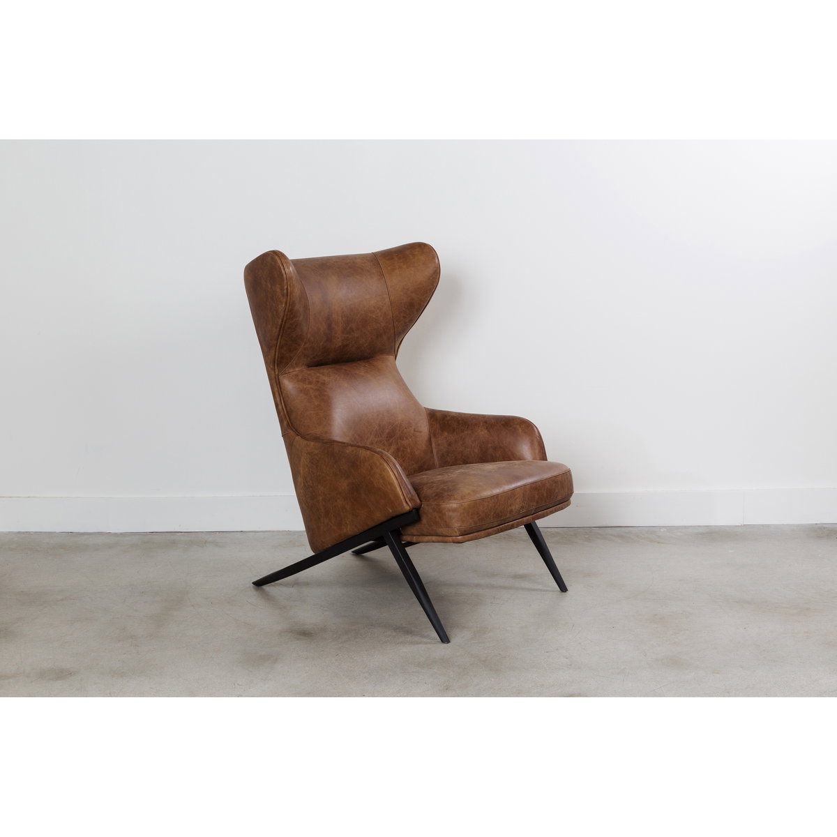 Amos Leather Accent Chair Open Road Brown, by Moe's Home, 28" width x 43.5" height x 39" depth View 8