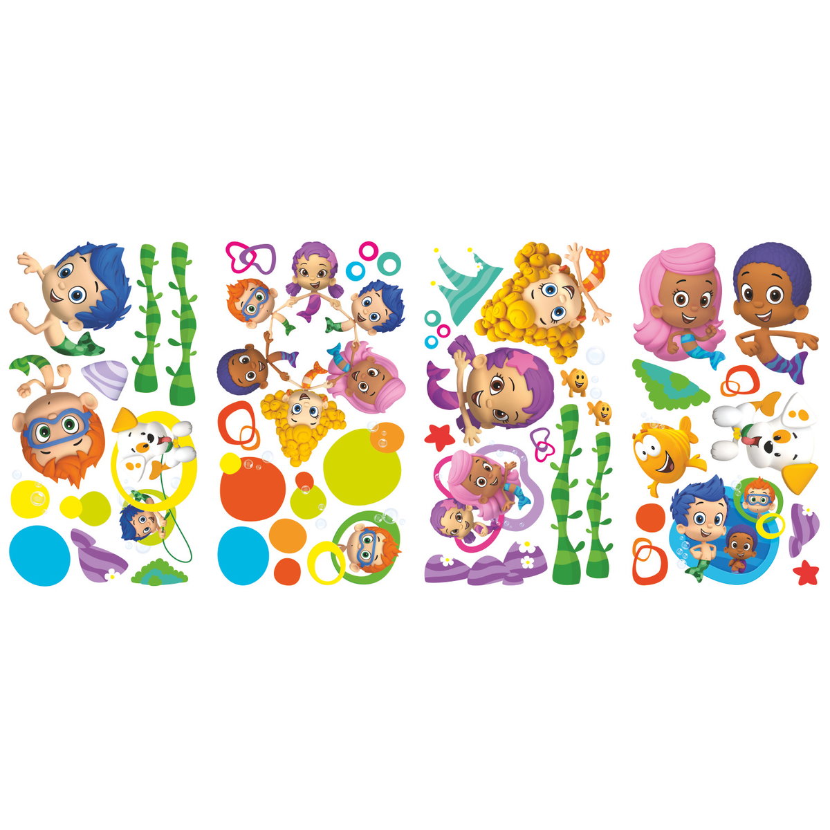 Bubble Guppies Wall Decals, by York Wall, 1'6" length x 10" width x 1.25" depth
