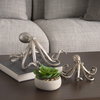 Strafford Medium 13L x 7W Silver Resin Octopus, Decorative Object by Mercana, 13" length x 7.09" width x 12.2" height thumbnail 3
