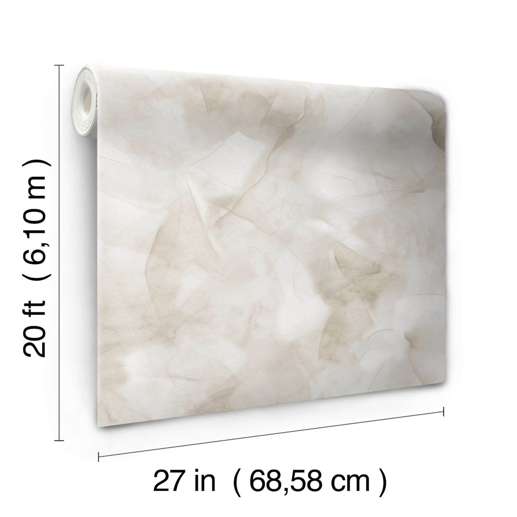 Watercolor Silks Neutral Peel & Stick Wallpaper large image 
