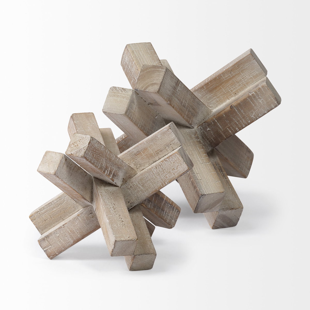Vega II (Large) 7L x 7W Natural Wood Jack Object, Decorative Object by Mercana, 7.09" length x 7.09" width x 5.71" height View 6