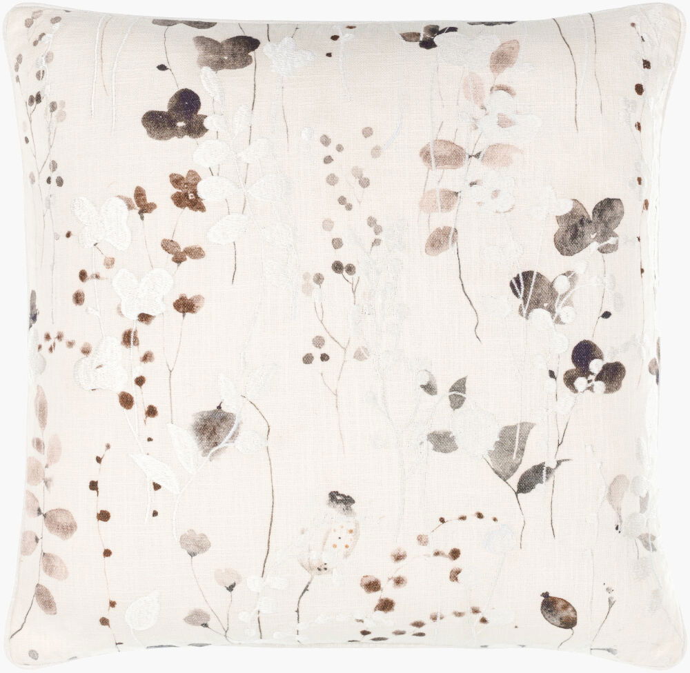 Painterly Florals Accent Pillow Poly, Decorative Pillow by Surya, 20" length x 20" width