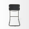Berbick Backless 38in Seat Counter Stool | Black Leather with Gray Metal, Counter & Bar Stool by Mercana, 20.5" length x 24.8" width x 39" height thumbnail 5