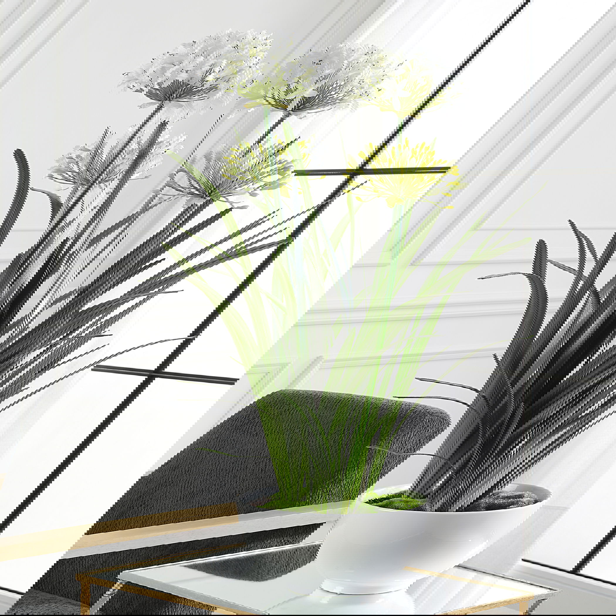 Purity Agapanthus Centerpiece, Decorative by Uttermost, 30" width x 38.5" height x 30" depth View 2