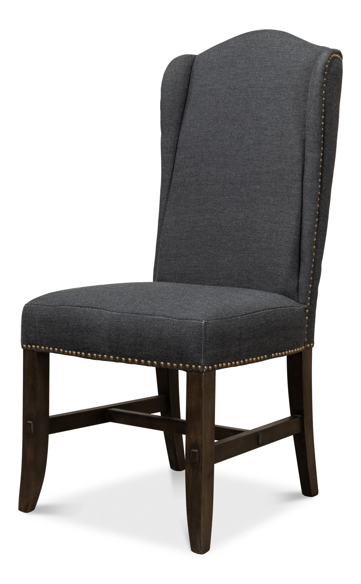 Black High Back Dining Chair, by Sarreid, 2'2" length x 1'9" width x 3'10" height View 1