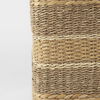 Maya  Light Brown with Medium Brown Stripes Seagrass Square Pouf, Ottoman by Mercana, 17.72" length x 17.72" width x 17.72" height thumbnail 8