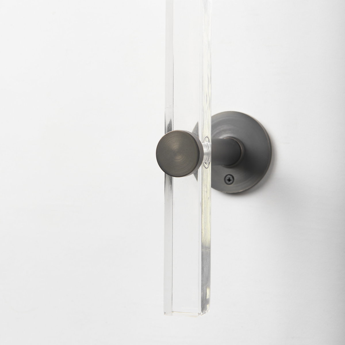 Kinsley Beige Shade with Transparent Body Wall Sconce, by Mercana, 12" length x 12" width x 29.5" height View 6