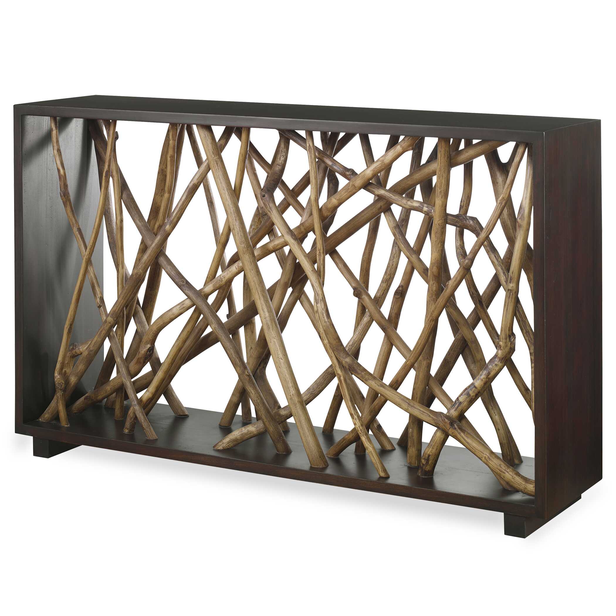 Teak Maze Console Table, Furniture by Uttermost, 54" width x 34" height x 13.5" depth View 5