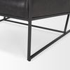 Stratton Gunmetal with Genuine Aged Black Leather Upholstered Accent Chair thumbnail 10