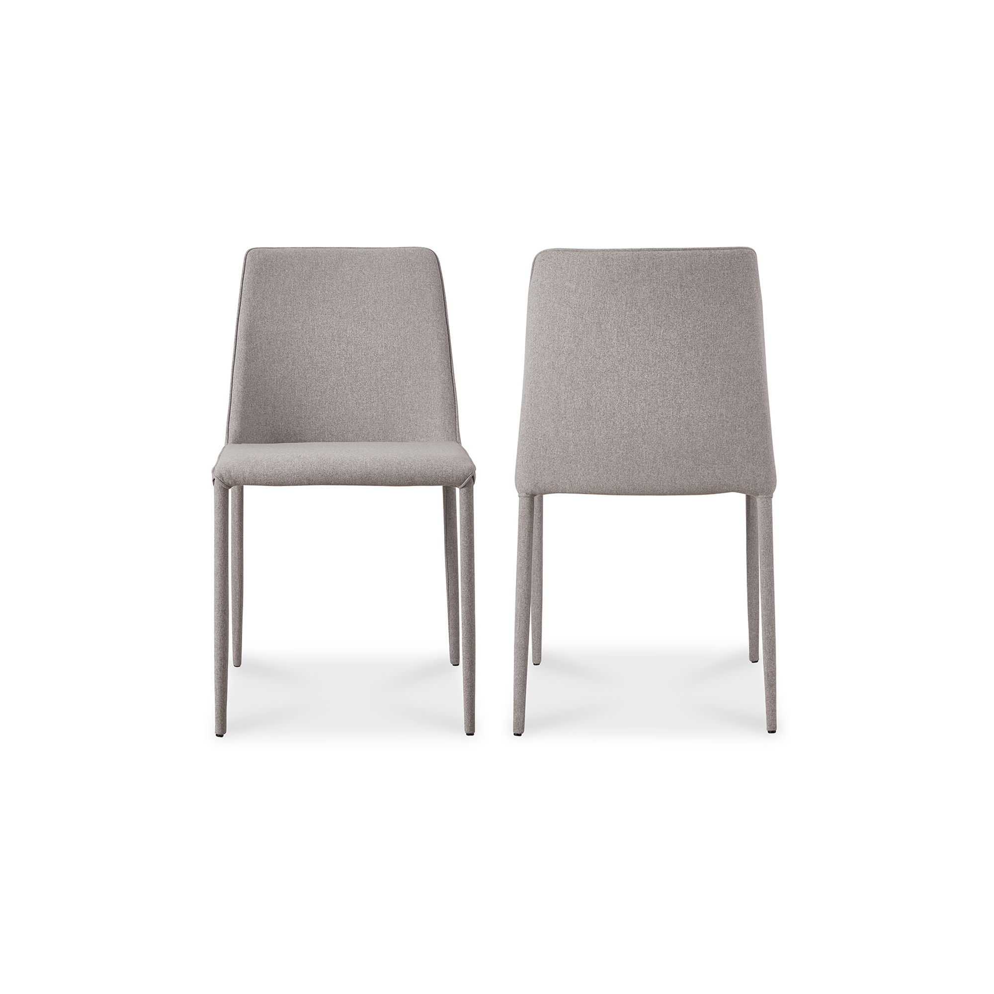 Nora Dining Chair Light Grey - Set Of Two, by Moe's Home, 17.75" width x 33.5" height x 22" depth View 3