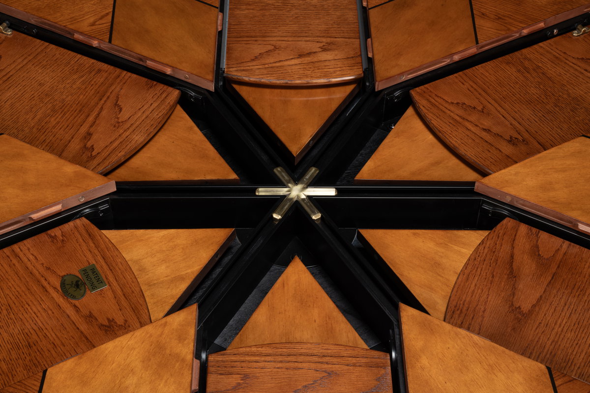 Austin Jupe Dining Table Medium Walnut, by Sarreid, 4'7" length x 4'7" width x 2'6" height View 5