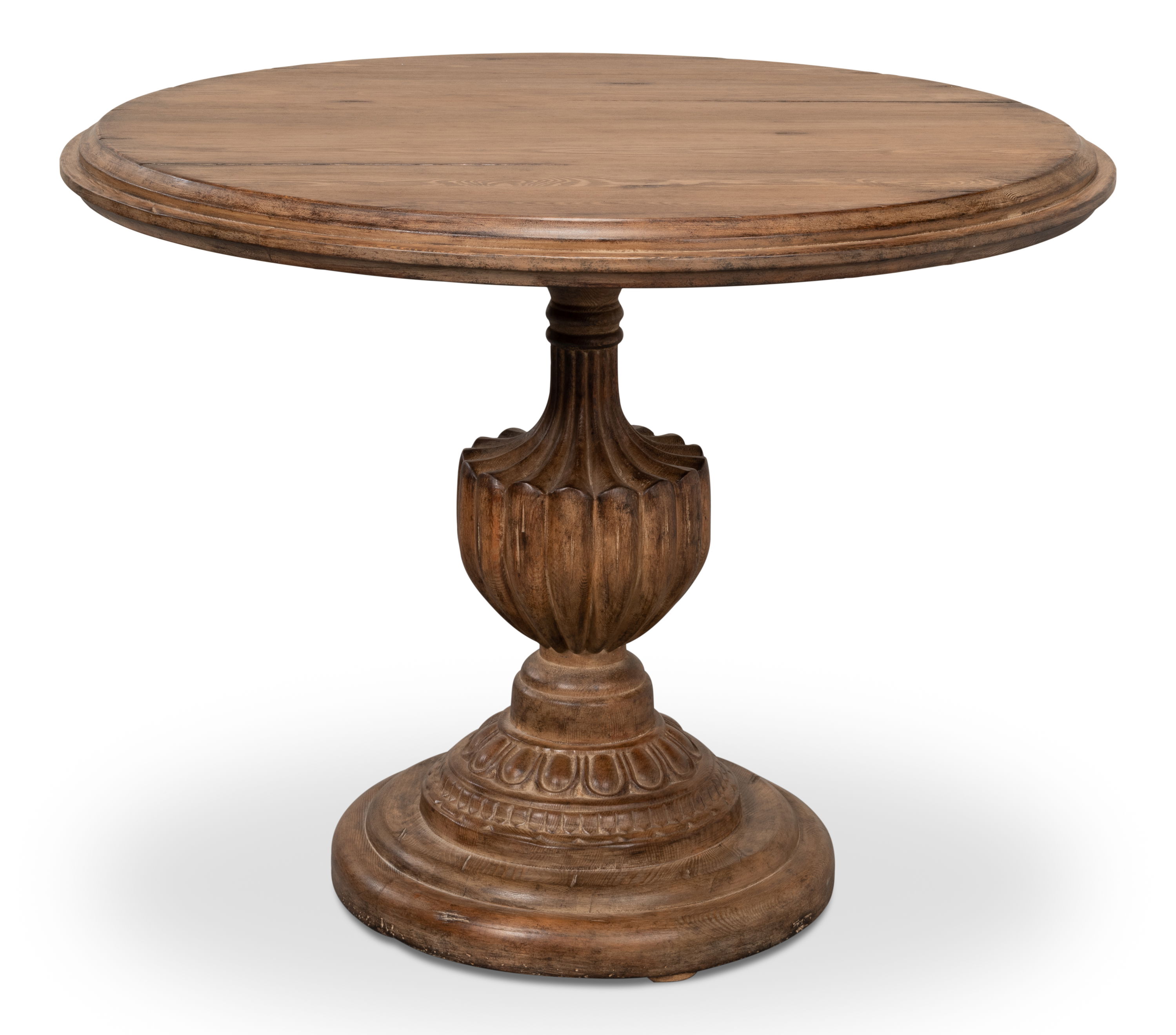 Renaissance Pedestal Dining Table,40'Top, by Sarreid, 40" length x 40" width x 30" height View 2