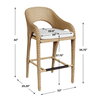 Kavali Outdoor Wicker Barstool, Outdoor Stool by Uttermost, 1'11" width x 3'6" height x 2'1.75" depth thumbnail 3
