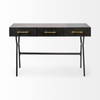 Vince 51L x 18W Black Metal with Gold Accents 3 Drawer Office Desk, by Mercana, 51.18" length x 18.31" width x 31.1" height thumbnail 4