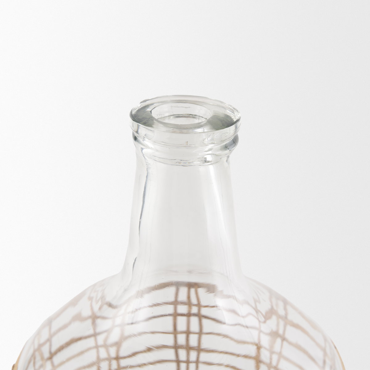 Troian Medium Rattan Wrapped Glass Bottle, Decorative Object by Mercana, 7.5" length x 7.5" width x 14.5" height View 4