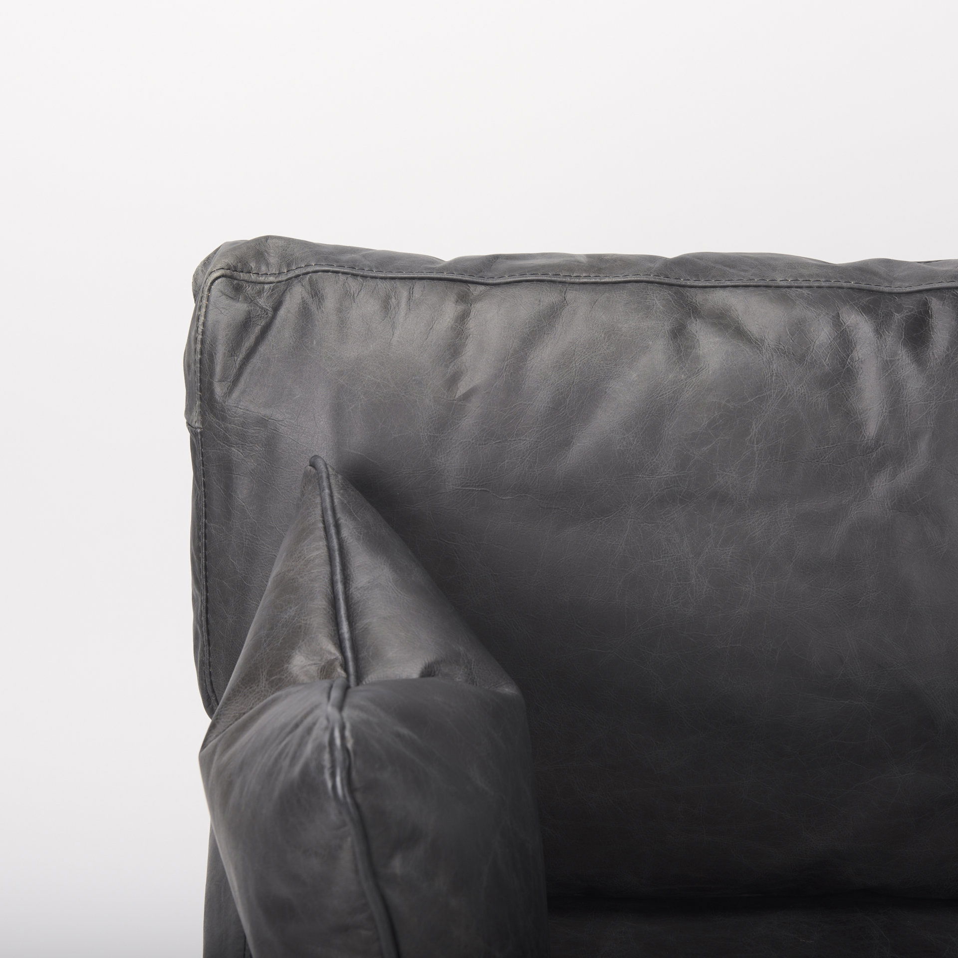 Cochrane  Black Leather Wrapped Chair large image 