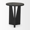 Mattius Black Wood Accent Table, Side & End Table by Mercana, 18" length x 18" width x 22.5" height thumbnail 7