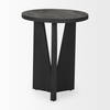 Mattius Black Wood Accent Table, Side & End Table by Mercana, 18" length x 18" width x 22.5" height thumbnail 8