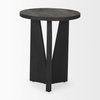 Mattius Black Wood Accent Table, Side & End Table by Mercana, 18" length x 18" width x 22.5" height thumbnail 8