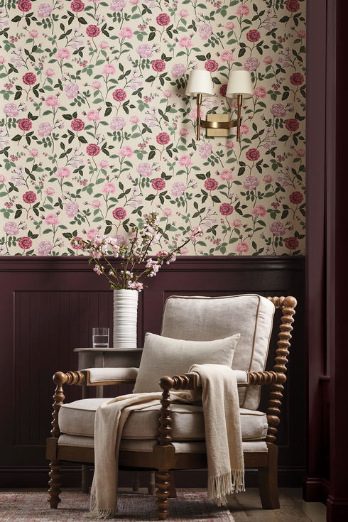 Roses Linen Wallpaper