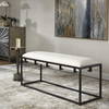 Paradox Iron & Fabric Bench, Benche by Uttermost, 47" width x 20.75" height x 16" depth thumbnail 4