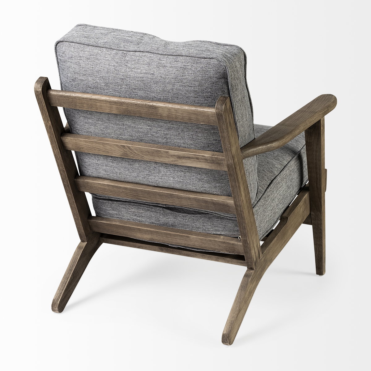 Olympus V Castlerock Grey Fabric Wrapped Brown Wooden Frame Accent Chair, by Mercana, 28" length x 31" width x 32" height View 8