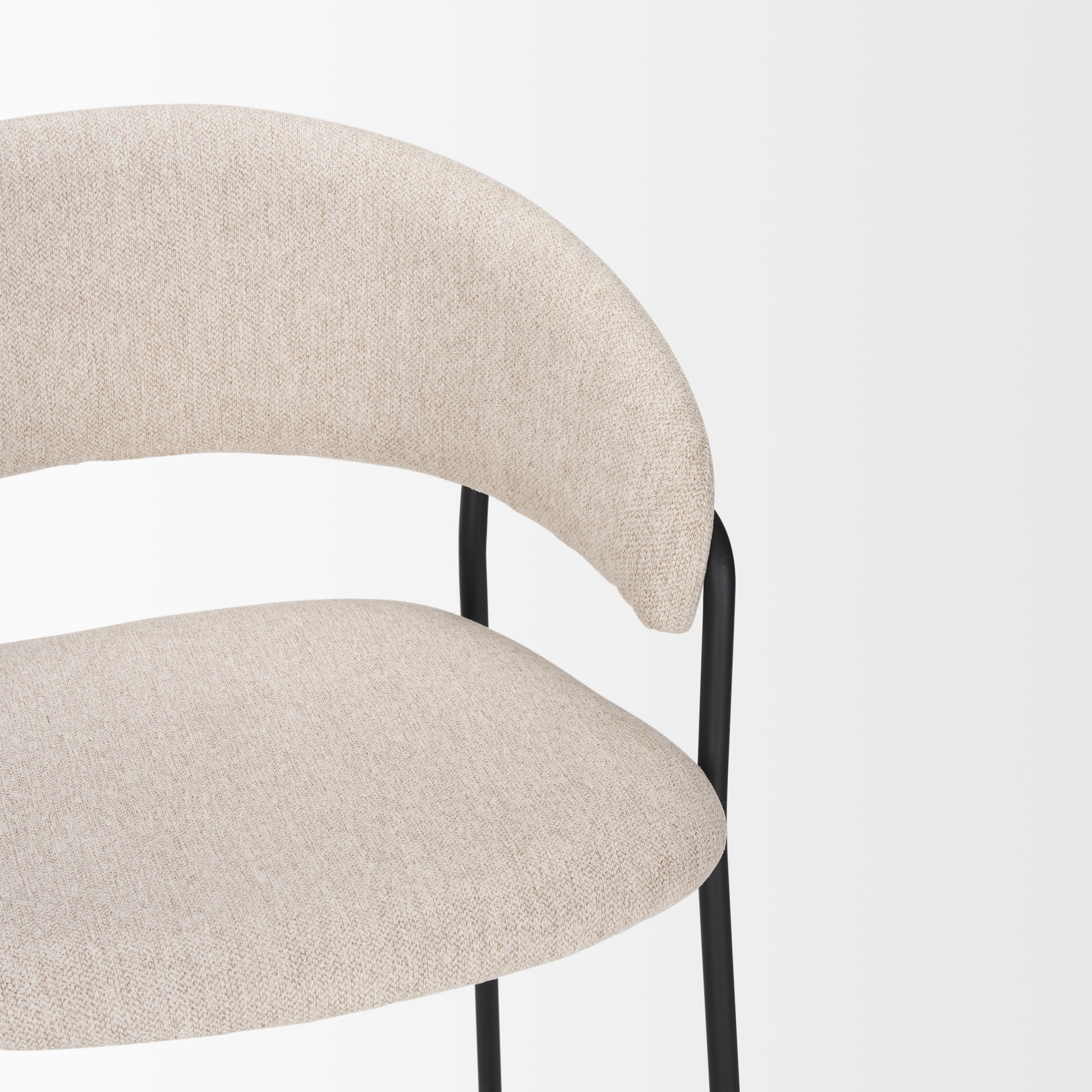 Carolyn Counter Stool with Oatmeal Fabric & Matte Black Metal large image 