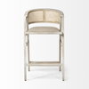 Tabitha Low Back 30.75in Seat Bar Stool | Beige Fabric with Blonde Wood, Counter & Bar Stool by Mercana, 23.25" length x 24" width x 40.25" height thumbnail 2