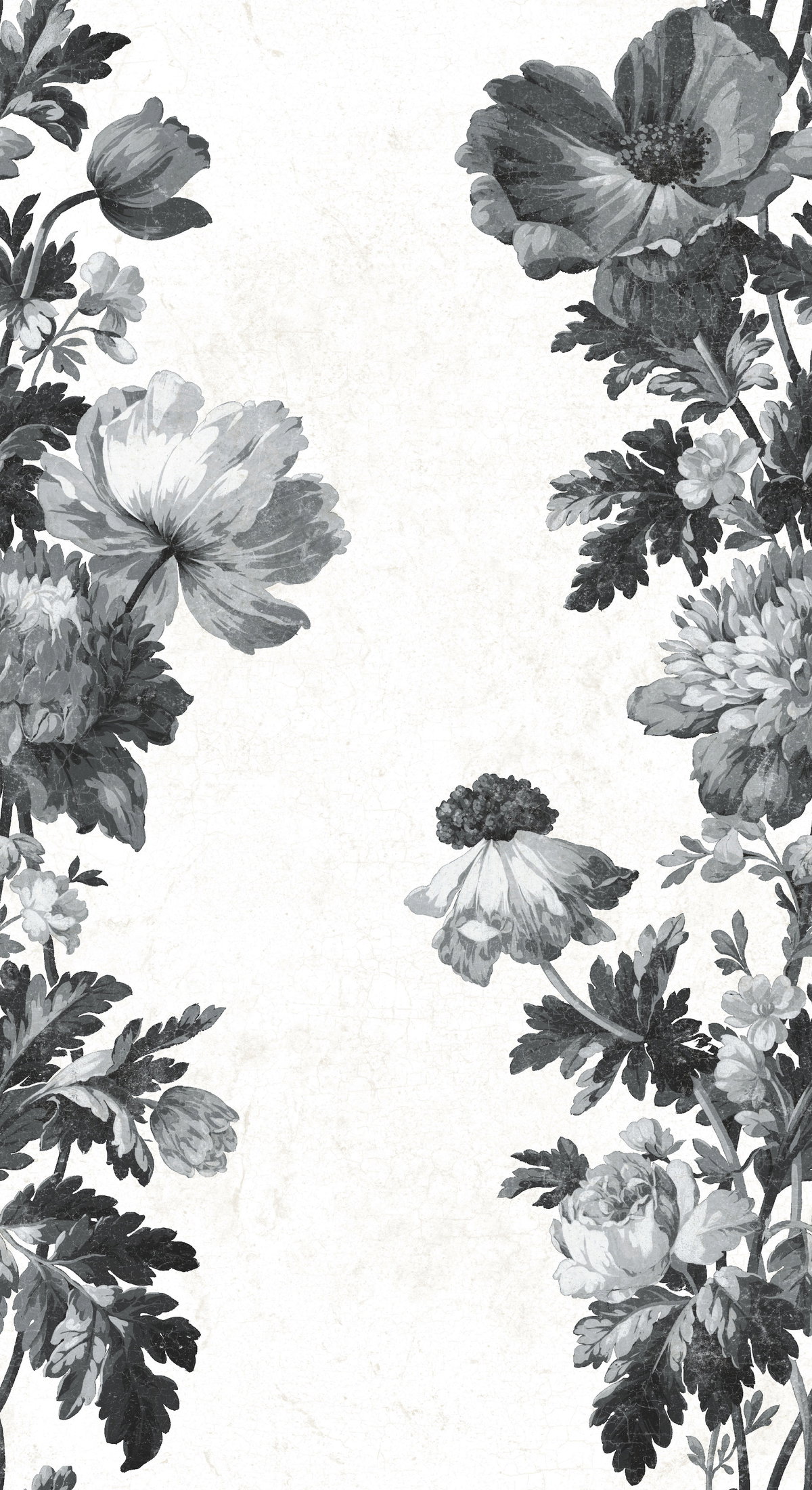 Watercolor Floral Stripe Black Peel & Stick Wallpaper, by York Wall, 18'10.8" length x 1'6" width x 0.02" depth