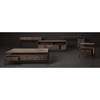 Glenn VII 56L x 22W Dark Brown Wood with Black Iron Frame, 3 Drawer Office Desk, by Mercana, 55.5" length x 22" width x 31" height thumbnail 3