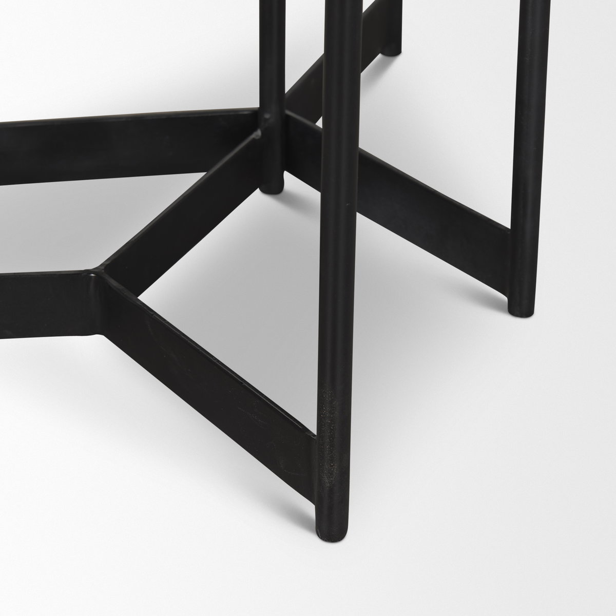 Larkin Marble & Dark Brown Wood Tabletop Nesting End/Side Tables, Side & End Table by Mercana, 16" length x 16" width x 24" height View 9