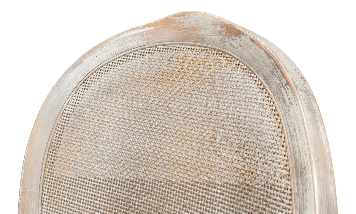 Oval Cane Back S/Chair  Grey Oak  Flax, by Sarreid, 2' length x 1'9" width x 3'5" height View 8