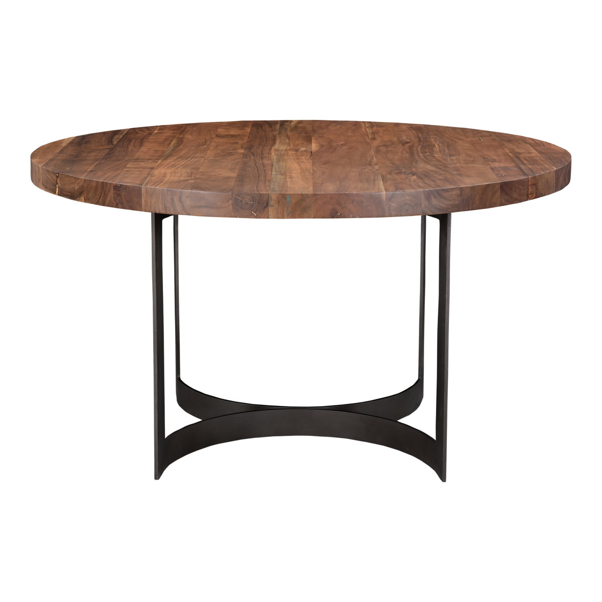 Bent Round Dining Table 54in Brown, by Moe's Home, 54" width x 30" height x 54" depth View 3