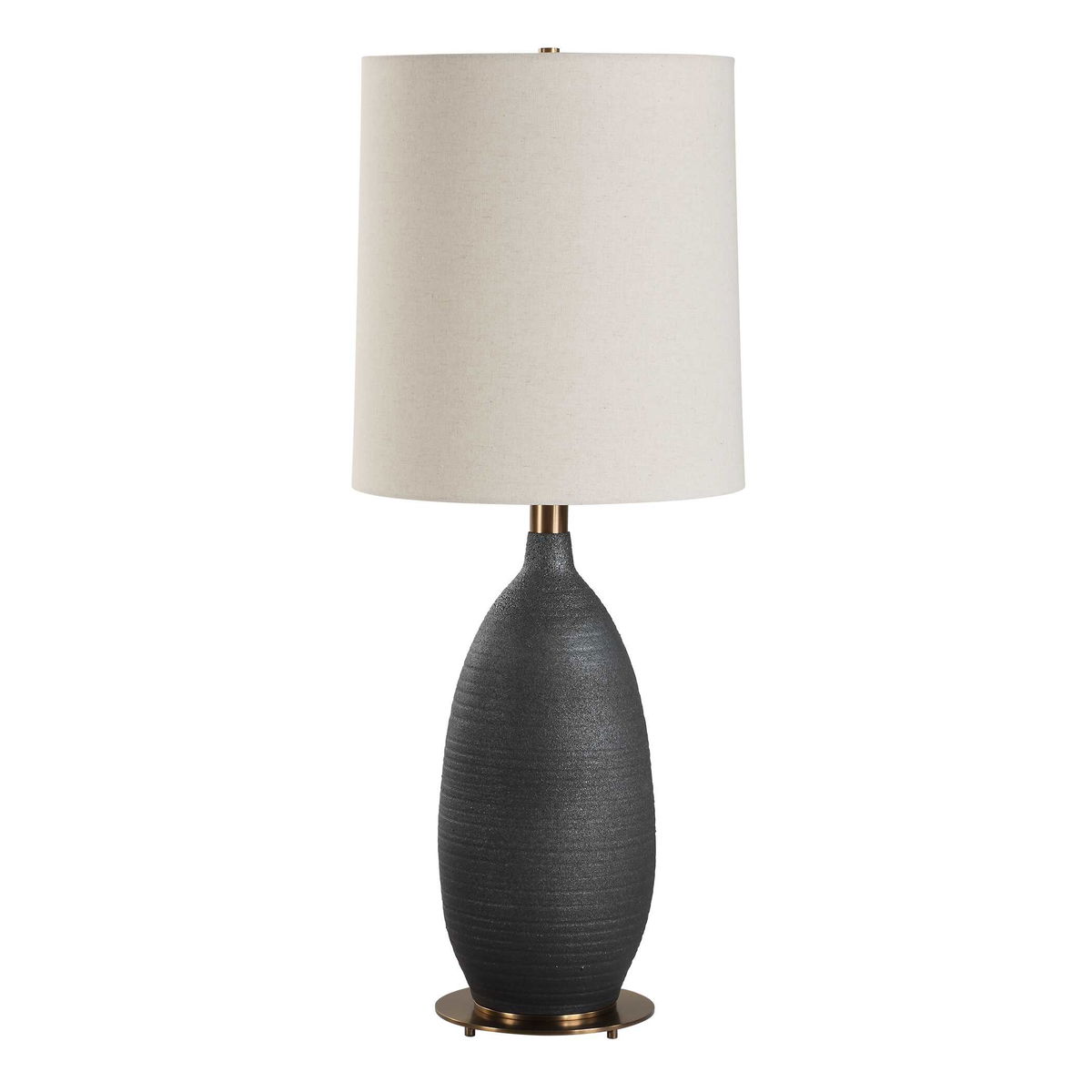 Bower Matt Black Table Lamp, by Uttermost, 14" width x 34.5" height x 14" depth View 5