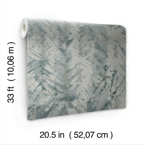 Textural Impremere Blue & Green Metallic Wallpaper