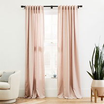 Online Designer Home/Small Office European Linen Curtain, Adobe Rose, 48"x84", Set of 2