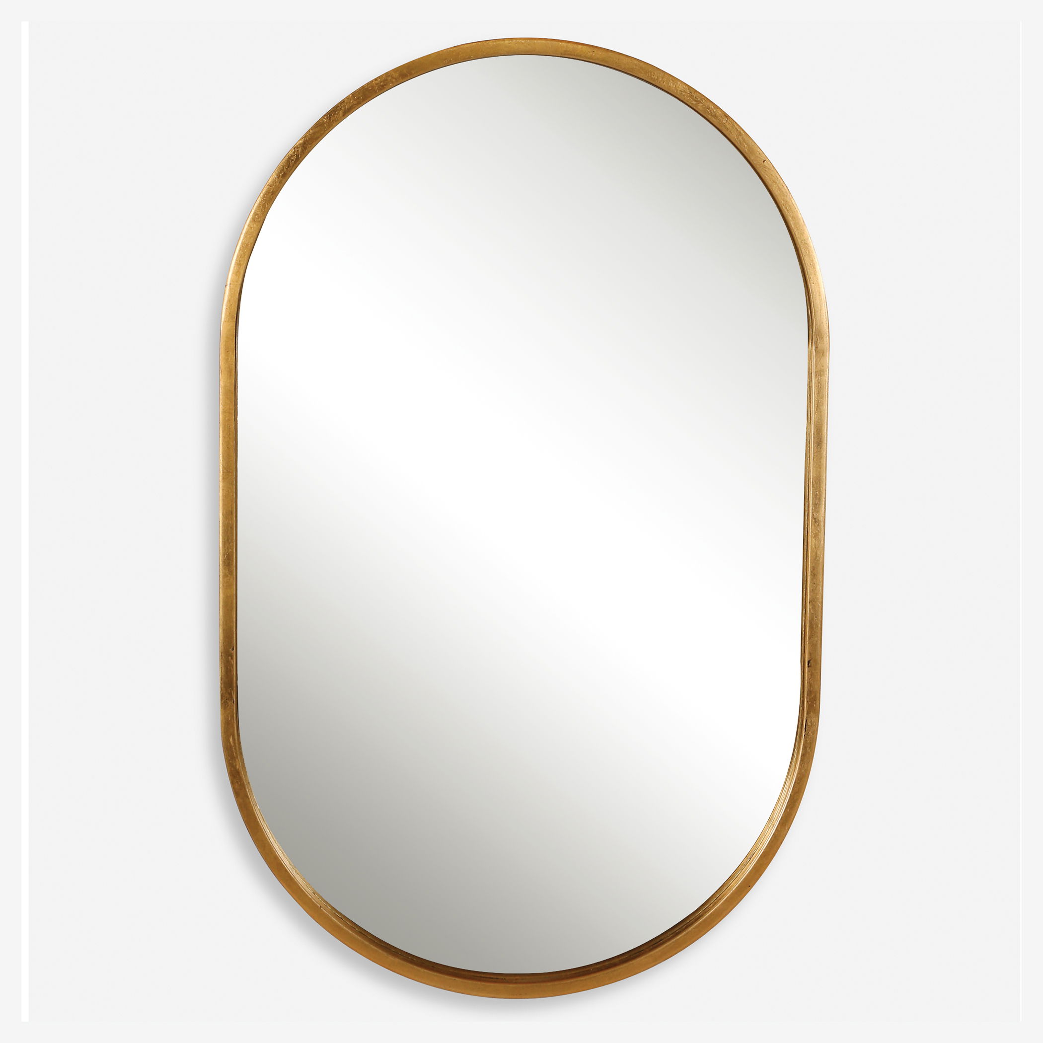 Varina Minimalist Gold Oval Mirror large image 