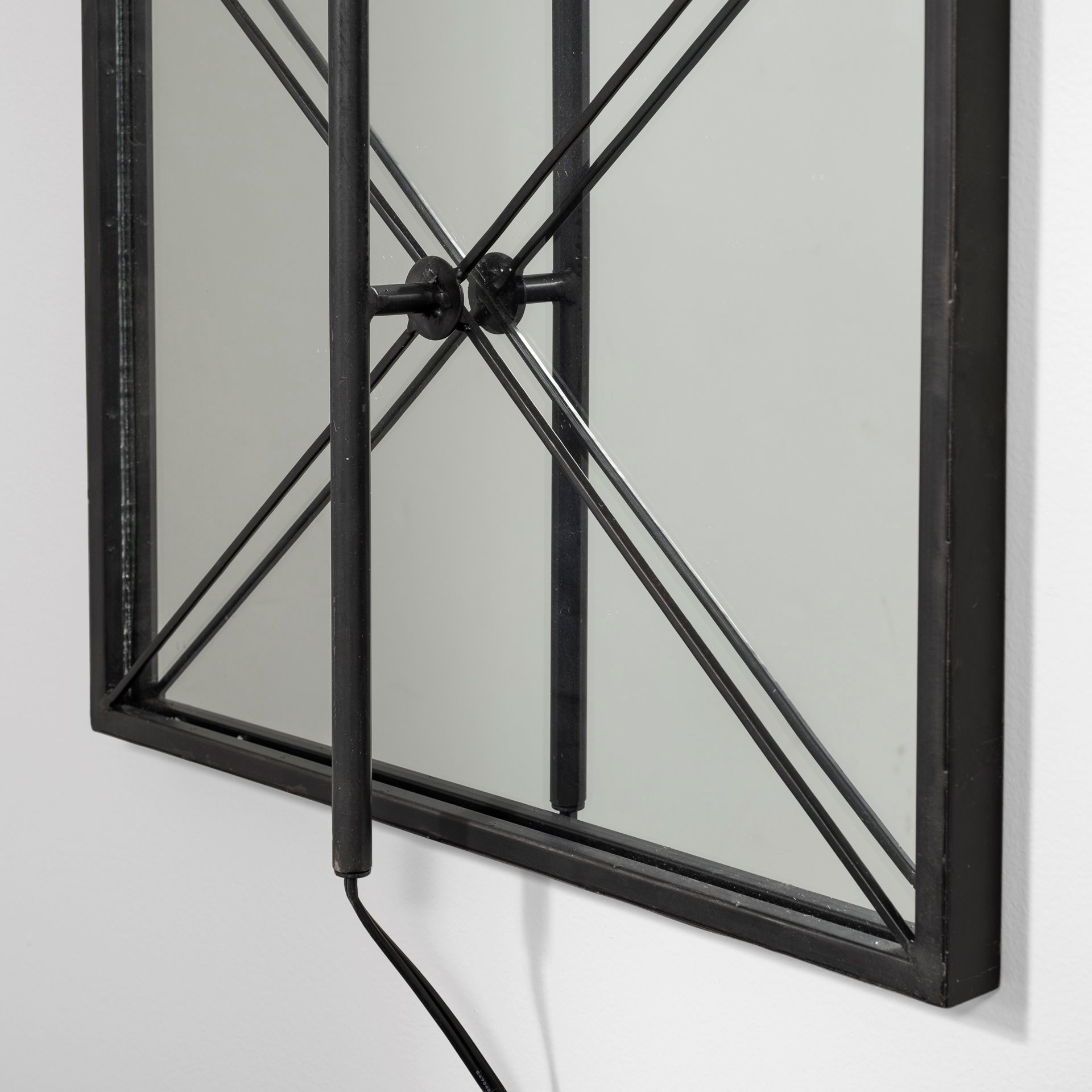 Krissta Black Metal and Mirror Wall Sconce large image 