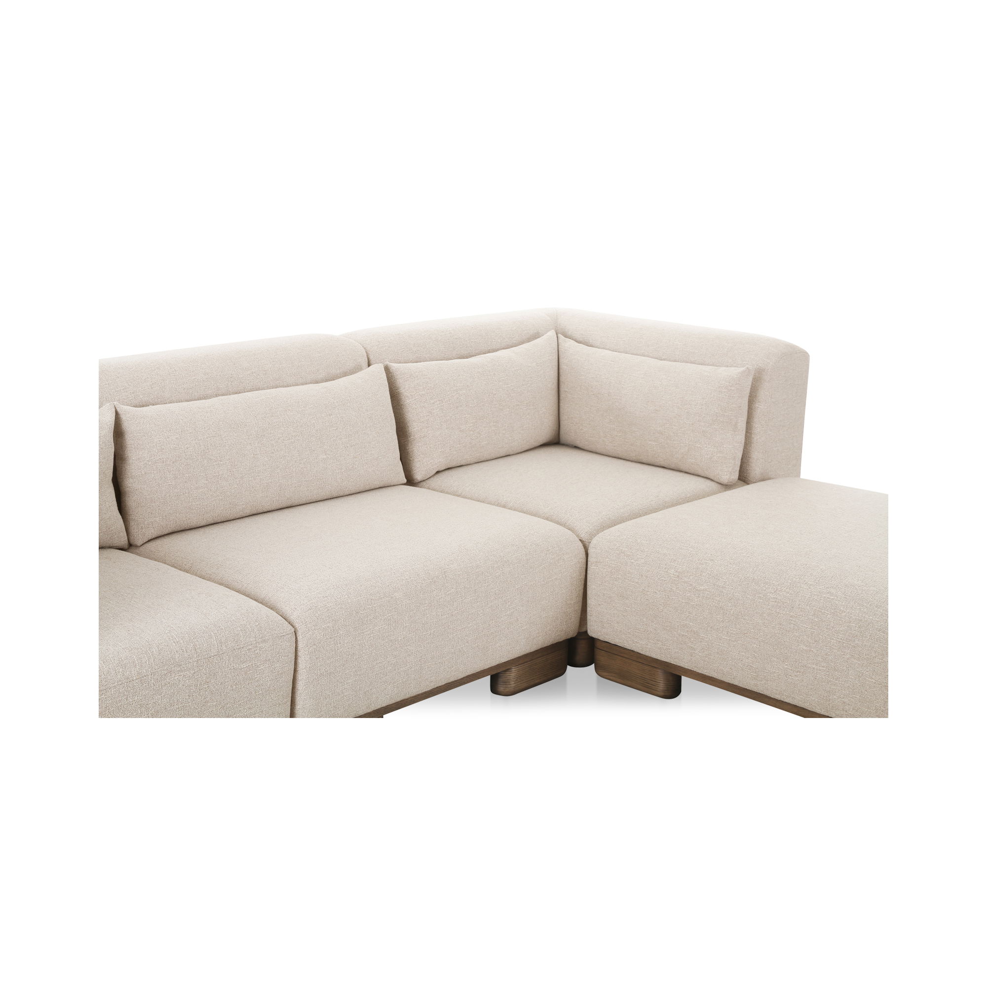 June Lounge Modular Sectional Oatmeal, Sectional Sofa by Moe's Home, 115" width x 30" height x 75" depth View 8
