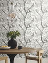 Peacock Block Print Grey Wallpaper thumbnail 2