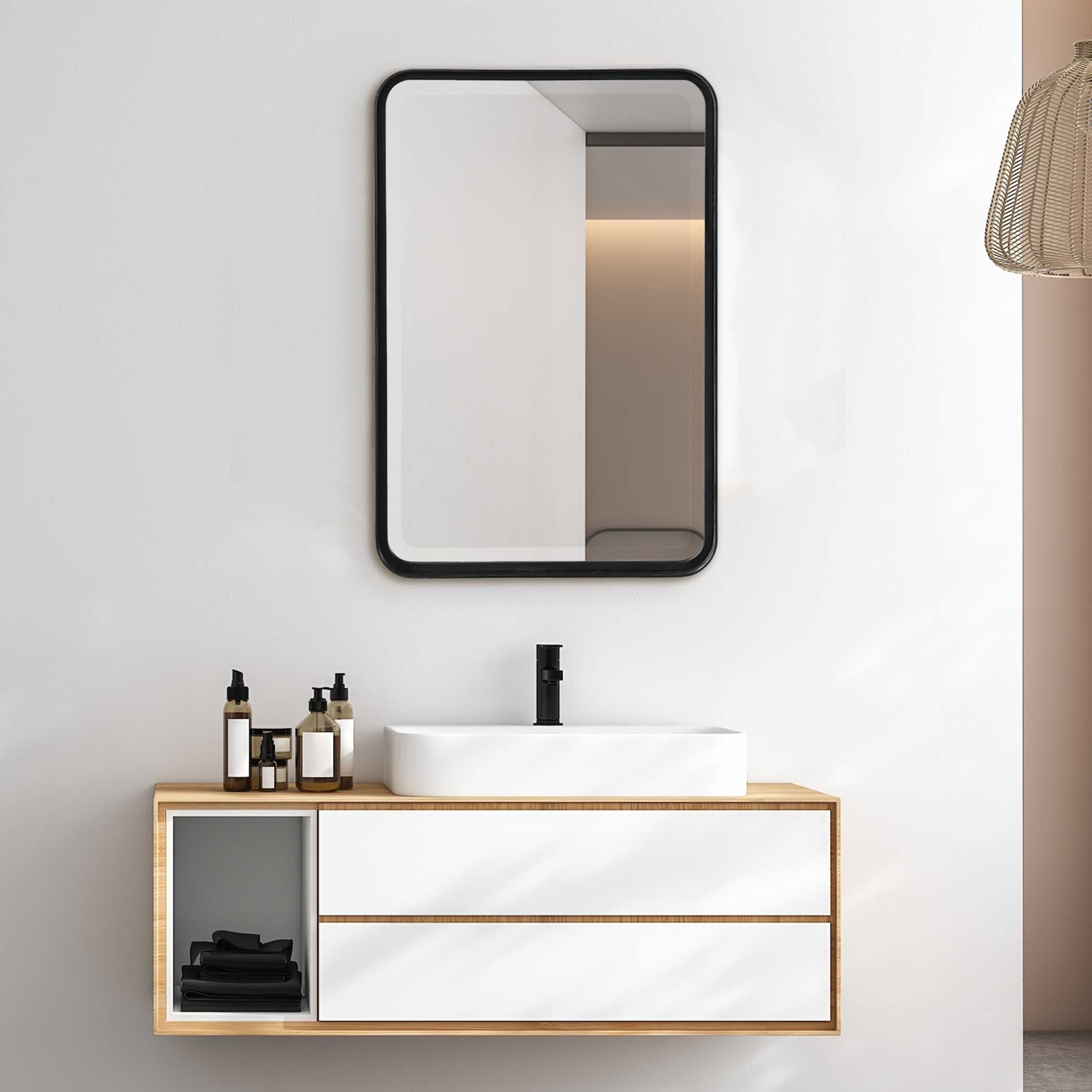 Croften Black Vanity Mirror large image 