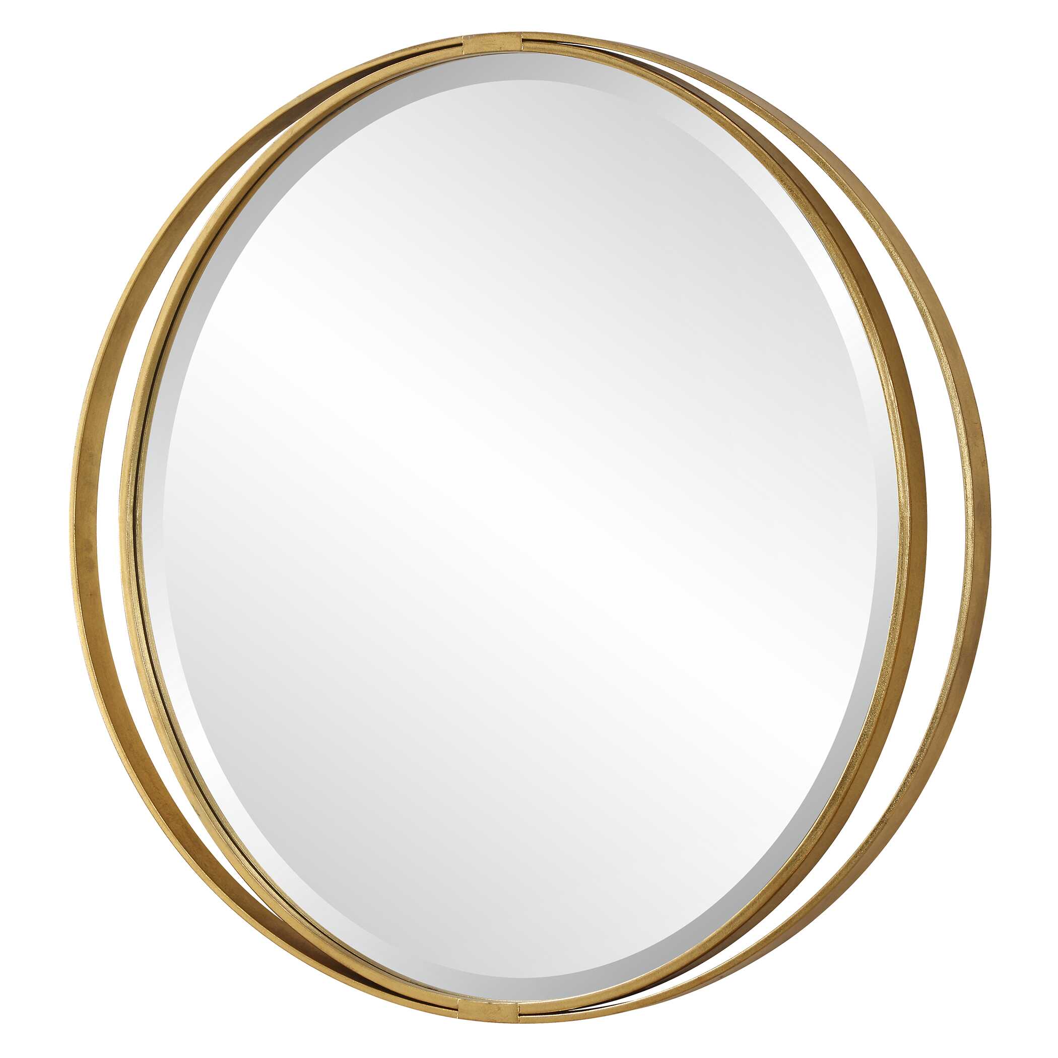Rhodes Gold Round Mirror, by Uttermost, 36" width x 36" height x 1.25" depth View 5