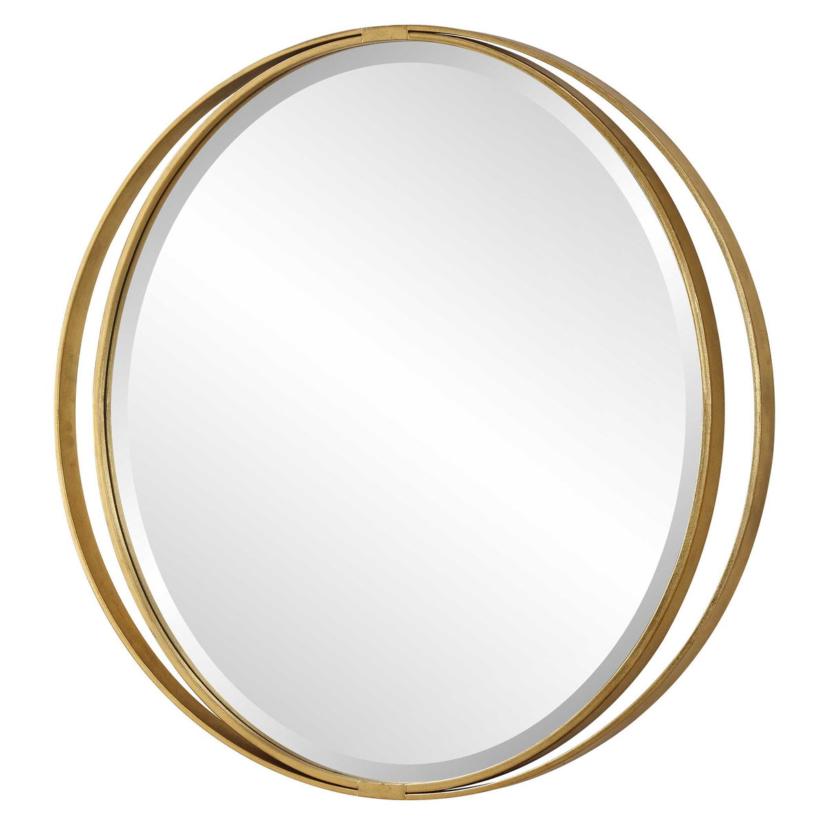 Rhodes Gold Round Mirror, by Uttermost, 36" width x 36" height x 1.25" depth View 5