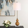 Sienna Caramel Glass Buffet Lamp, Table Lamp by Uttermost, 11" width x 36" height x 11" depth thumbnail 2