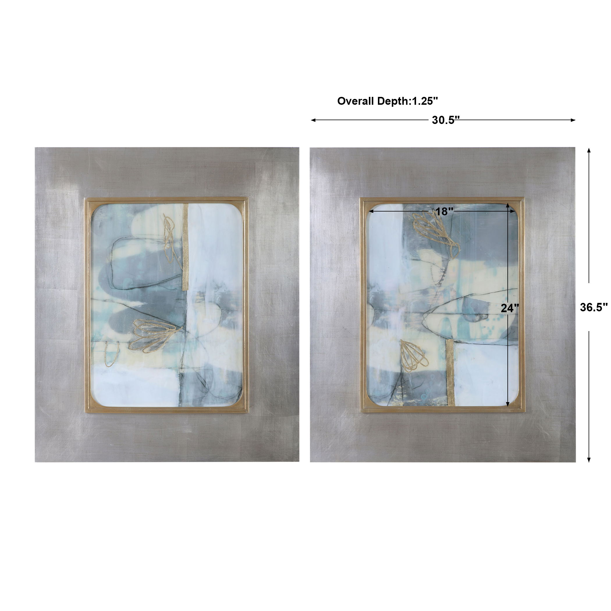 Gilded Whimsy Abstract Prints Set/2 Gilded Whimsy Abstract Prints Set/2 large image
