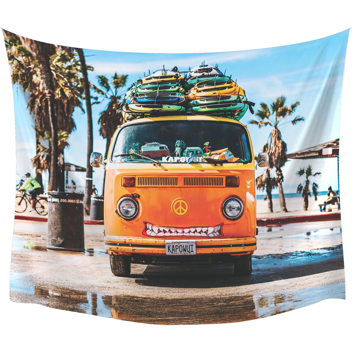 Surf Van Large Tapestry, by York Wall, 5' length x 4'4" width x 0.04" depth