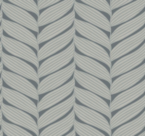 Luminous Leaves Charcoal & Silver Wallpaper