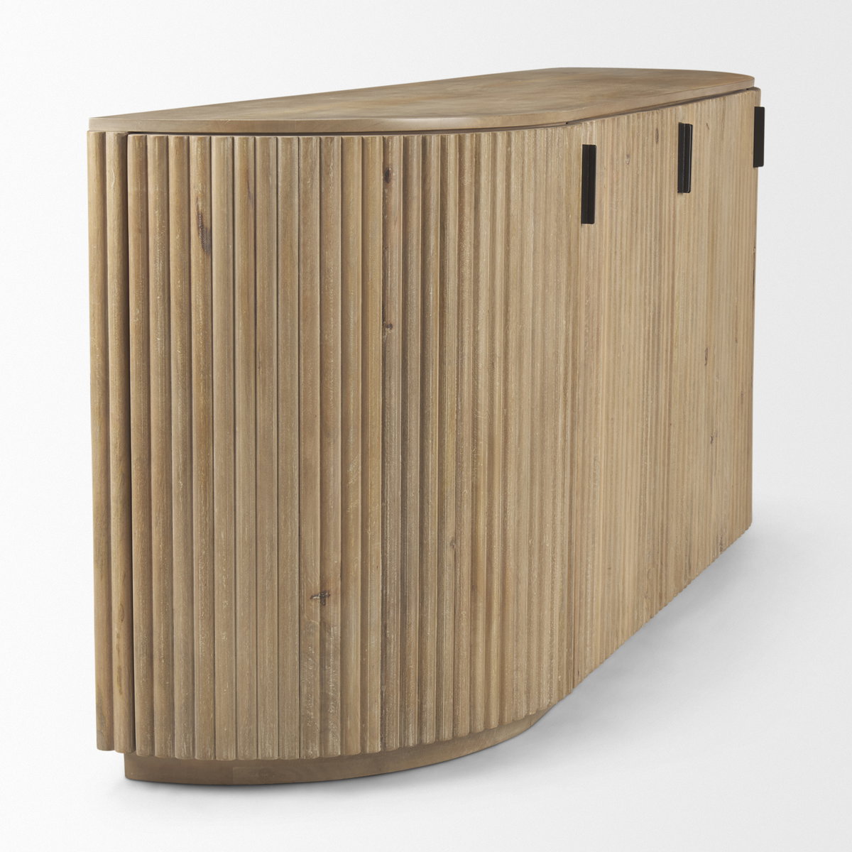 Terra Light Brown Wood Fluted Sideboard, Sideboards & Buffet by Mercana, 72" length x 19" width x 32" height View 9