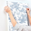 Campagne Toile Blue & White Wallpaper, by York Wall, 33' length x 1'8.5" width x 0.02" depth thumbnail 7