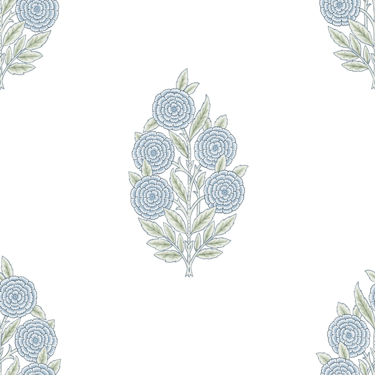 Dutch Floral Blue Peel & Stick Wallpaper, by York Wall, 18'10.8" length x 1'6" width x 0.02" depth